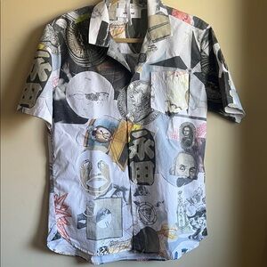 Soulland Monochrome Graphic Shirt, size Small